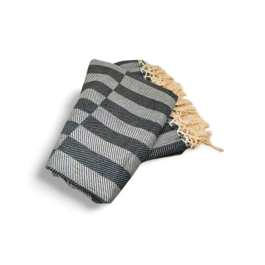 Pure Cotton Throw Blanket Grey | Soft Lightweight Sofa & Bed AC Blanket - National Woollen & Finishers