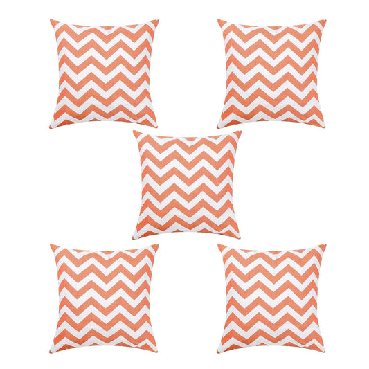 Rust Cotton Cushion Covers (Pack of 5) | 16x16" Modern Decorative Pillows - National Woollen & Finishers