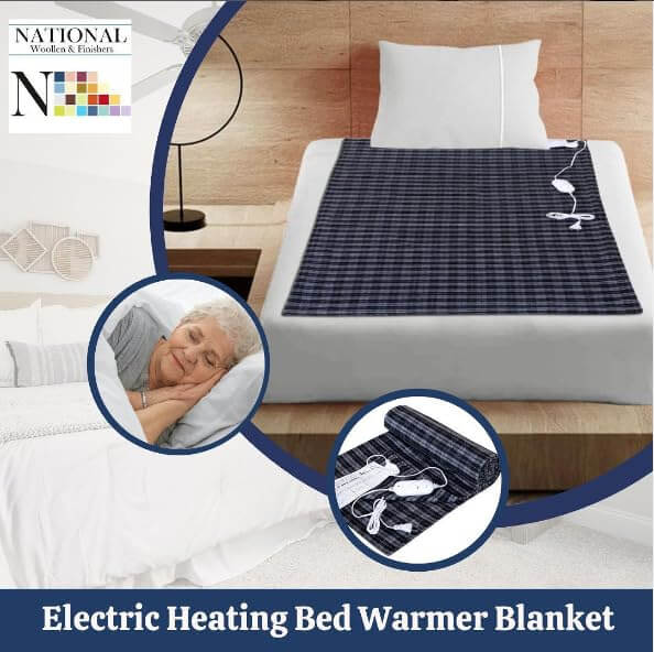 Wool Electric Under Blanket for Single Bed | 30x60" Shockproof Heating Kambal - National Woollen & Finishers