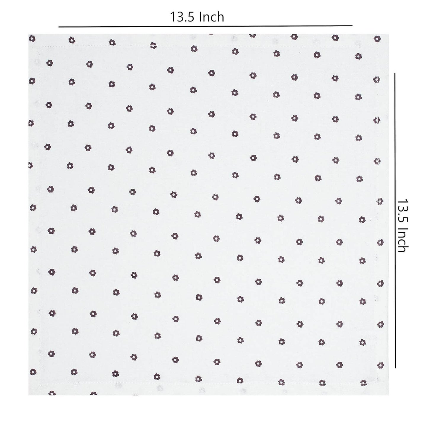 Cotton Dinner Napkins with Handmade Rings – Mauve & White | Pack of 12 - National Woollen & Finishers