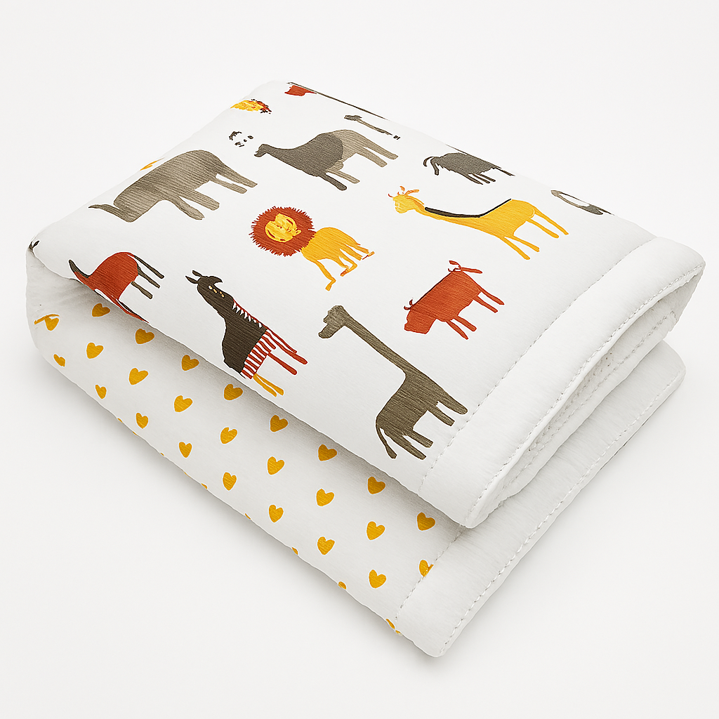 Unisex Baby Bedding Set 4pc | 100% Cotton Mattress, Pillow & Bolsters