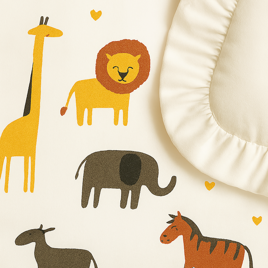 Unisex Baby Bedding Set 4pc | 100% Cotton Mattress, Pillow & Bolsters