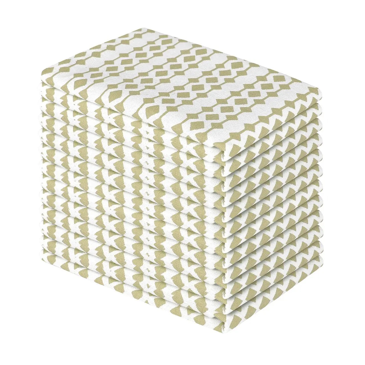 Handmade Cotton Dinner Napkins Set of 6 | 14x14" Sage Floral Reusable - National Woollen & Finishers