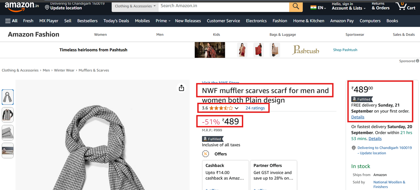 Unisex Wool Muffler Scarf for Men & Women| NWF