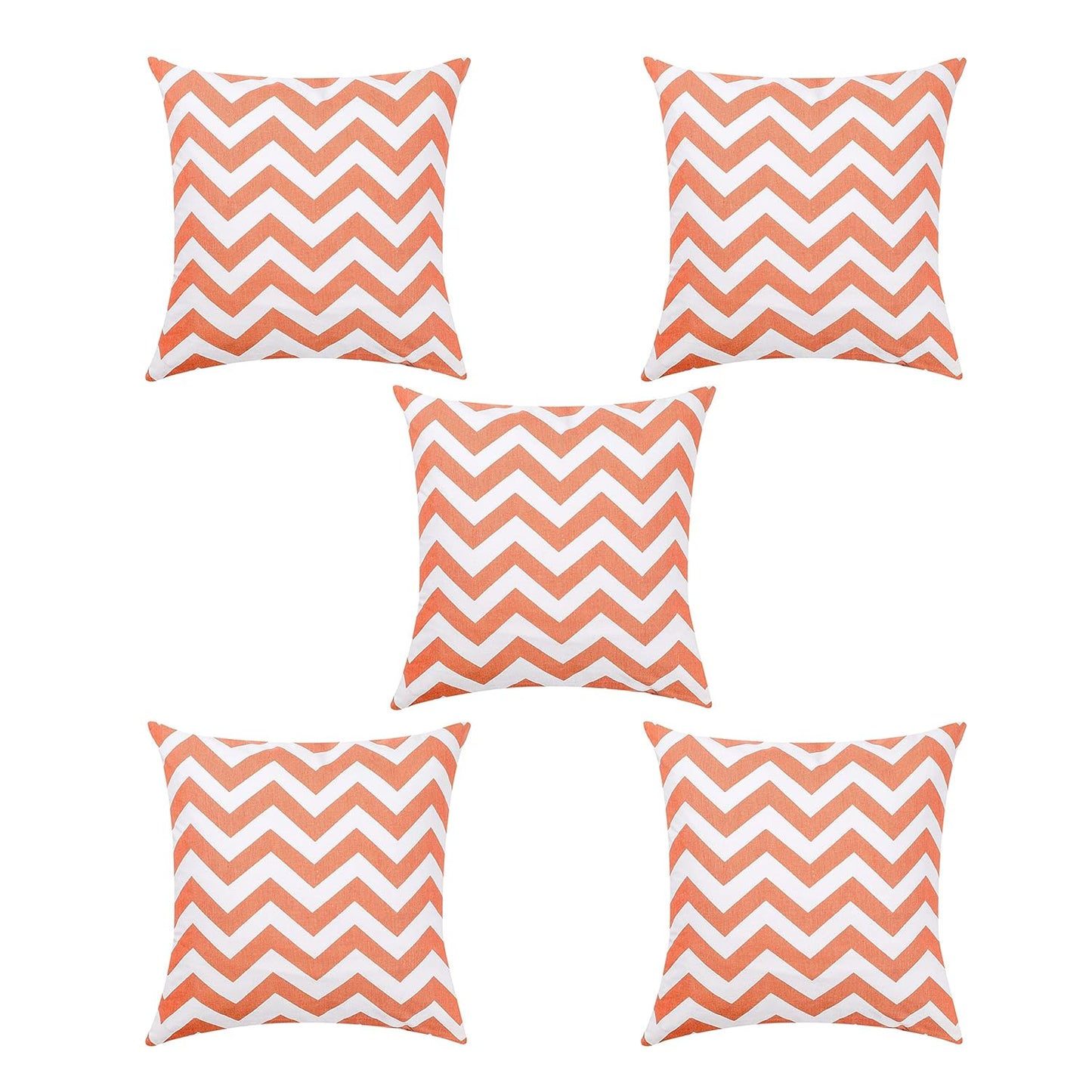 Rust Cotton Cushion Covers (Pack of 5) | 16x16" Modern Decorative Pillows