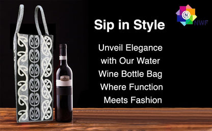 Reusable Felt Bottle/Wine Gift Bag Grey-Black | Eco-Friendly & Durable
