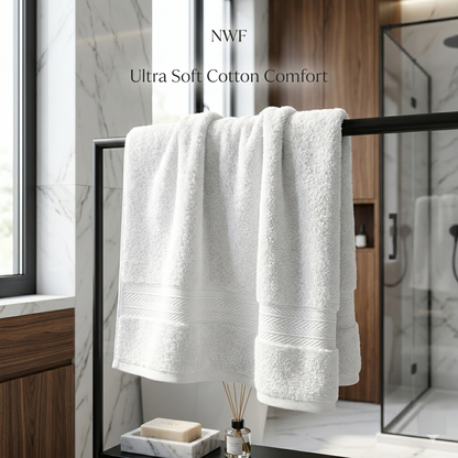 NWF Premium Cotton Bath Towel 58" x 28" | Ultra Soft, Highly Absorbent & Quick Dry | Large Size Bath Towel for Men & Women | Skin Friendly & Durable | Bathroom, Gym & Travel Use