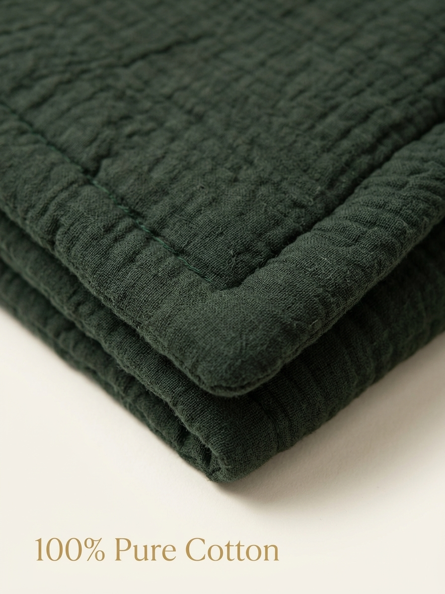 NWF Baby Cotton Godadi Sleeping Mat (34 x 34 Inch) – Soft Breathable Newborn Baby Bedding, Foldable Baby Bed, Washable Cradle Sheet & Mattress Pad (0–12 Months) - Green
