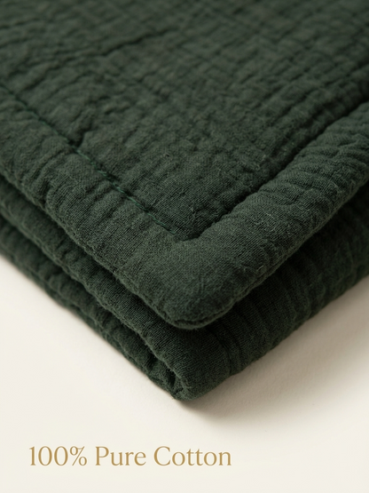 NWF Baby Cotton Godadi Sleeping Mat (34 x 34 Inch) – Soft Breathable Newborn Baby Bedding, Foldable Baby Bed, Washable Cradle Sheet & Mattress Pad (0–12 Months) - Green