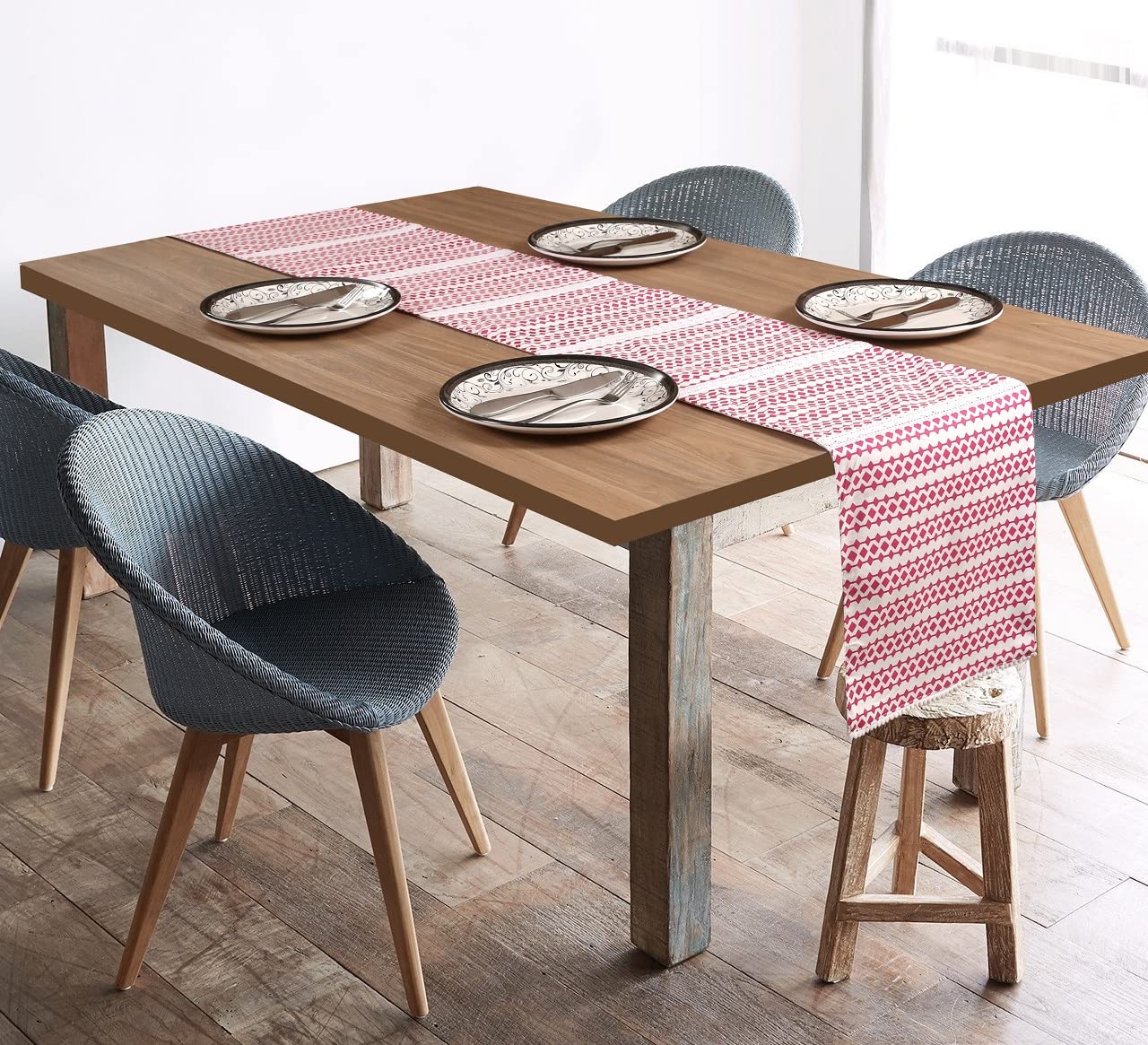 Soft Cotton Table Runner Pink | 72x13.5" Heat-Resistant Dining Décor