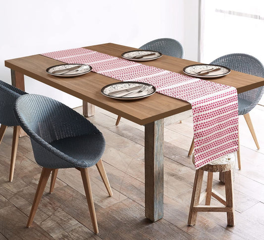 Soft Cotton Table Runner Pink | 72x13.5" Heat-Resistant Dining Décor