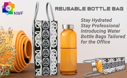 Reusable Felt Bottle/Wine Gift Bag Grey-Black | Eco-Friendly & Durable