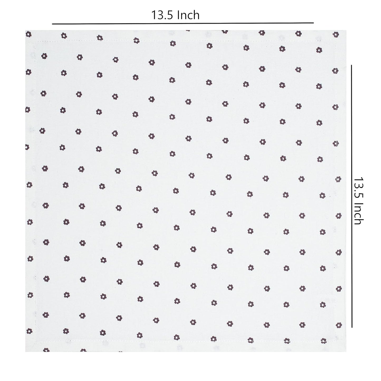 Cotton Dinner Napkins with Handmade Rings – Mauve & White | Pack of 12