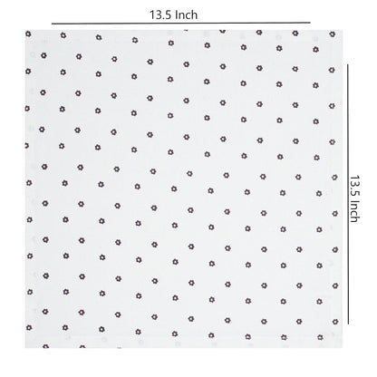Cotton Dinner Napkins with Handmade Rings – Mauve & White | Pack of 12