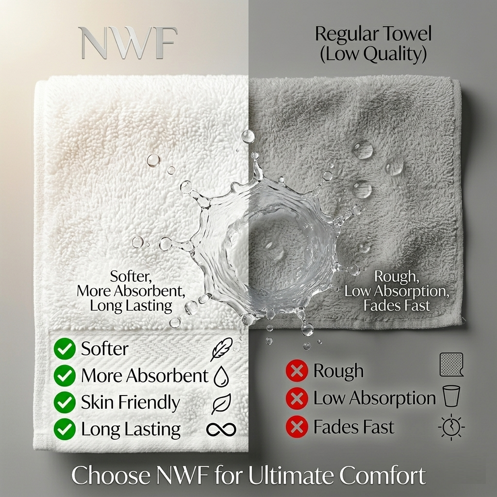 NWF Premium Cotton Bath Towel 58" x 28" | Ultra Soft, Highly Absorbent & Quick Dry | Large Size Bath Towel for Men & Women | Skin Friendly & Durable | Bathroom, Gym & Travel Use