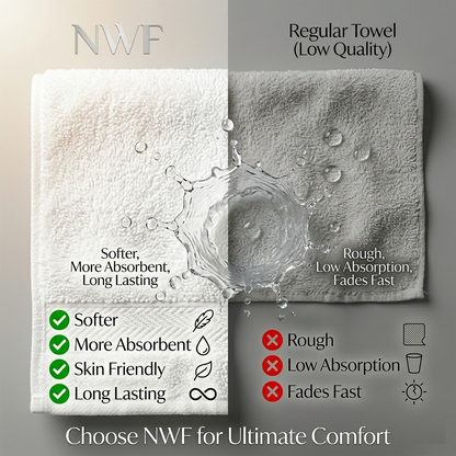 NWF Premium Cotton Bath Towel 58" x 28" | Ultra Soft, Highly Absorbent & Quick Dry | Large Size Bath Towel for Men & Women | Skin Friendly & Durable | Bathroom, Gym & Travel Use