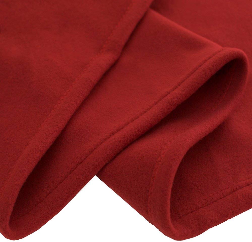 NWF All Season Solid/Plain Lightweight Polar Fleece Single Bed Blanket | Set of 1 | 90 x 60 inches, Maroon