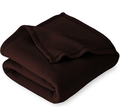 NWF All Season Solid/Plain Lightweight Polar Fleece Single Bed Blanket | Set of 1 | 90 x 60 inches, Coffee