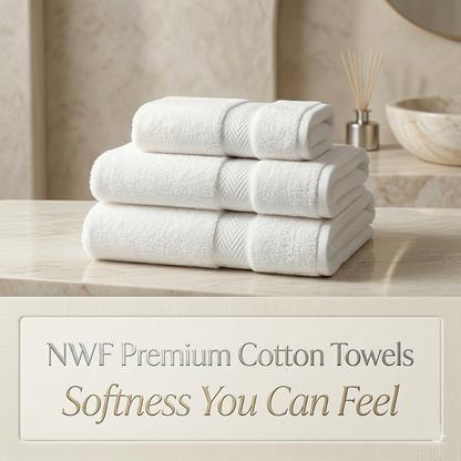 NWF Premium Cotton Bath Towel 58" x 28" | Ultra Soft, Highly Absorbent & Quick Dry | Large Size Bath Towel for Men & Women | Skin Friendly & Durable | Bathroom, Gym & Travel Use