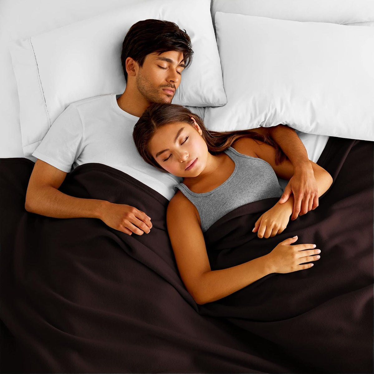 NWF All Season Solid/Plain Lightweight Polar Fleece Single Bed Blanket | Set of 1 | 90 x 60 inches, Coffee