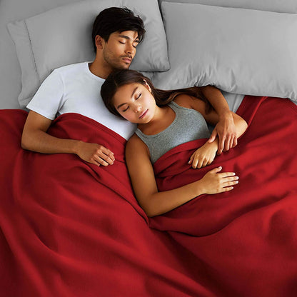 NWF All Season Solid/Plain Lightweight Polar Fleece Single Bed Blanket | Set of 1 | 90 x 60 inches, Maroon