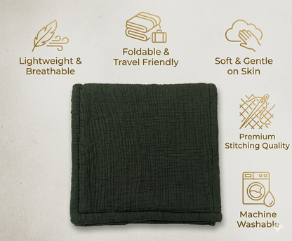 NWF Baby Cotton Godadi Sleeping Mat (34 x 34 Inch) – Soft Breathable Newborn Baby Bedding, Foldable Baby Bed, Washable Cradle Sheet & Mattress Pad (0–12 Months) - Green