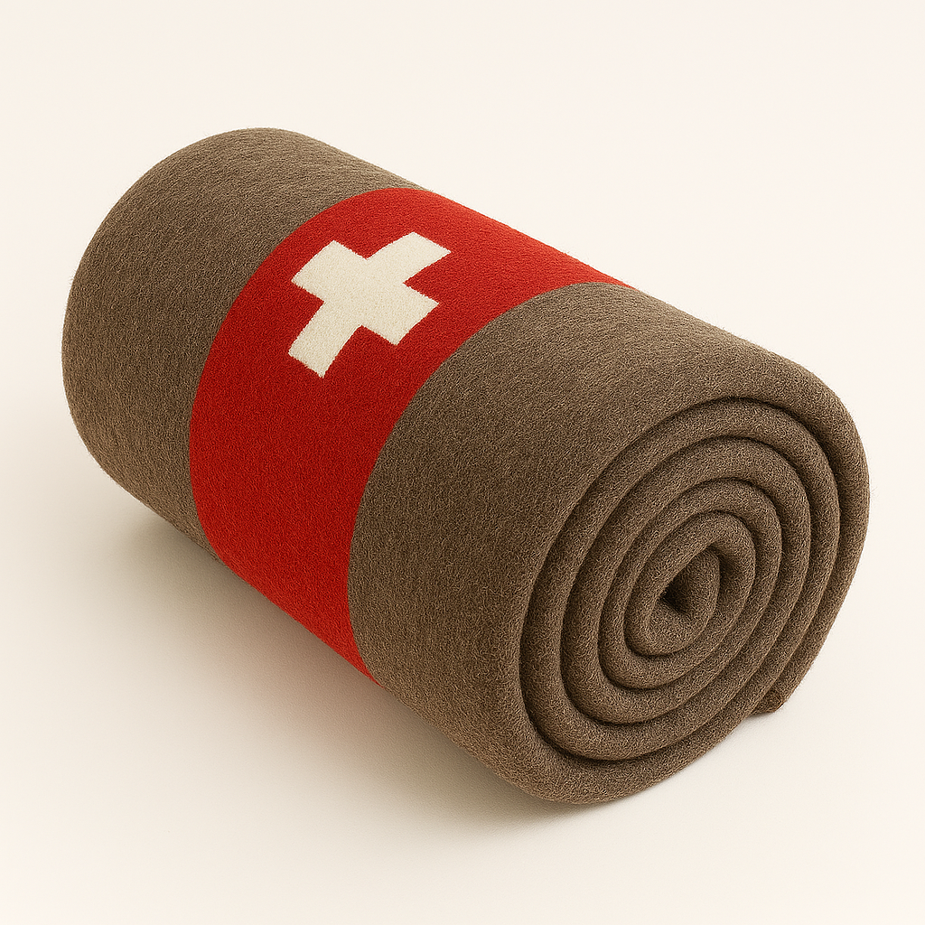 Swiss Army Wool Blanket Chestnut Brown | 100% Wool Vintage Camping Throw