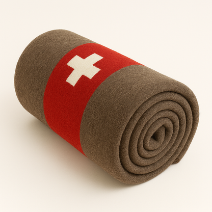 Swiss Army Wool Blanket Chestnut Brown | 100% Wool Vintage Camping Throw