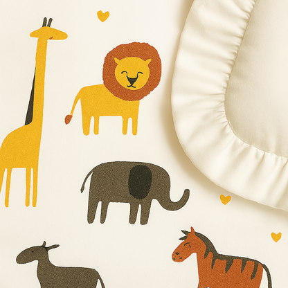 Unisex Baby Bedding Set 4pc | 100% Cotton Mattress, Pillow & Bolsters