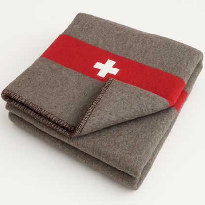 Swiss Army Wool Blanket Chestnut Brown | 100% Wool Vintage Camping Throw