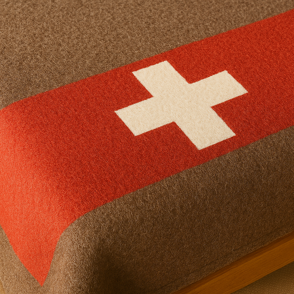 Swiss Army Wool Blanket Chestnut Brown | 100% Wool Vintage Camping Throw