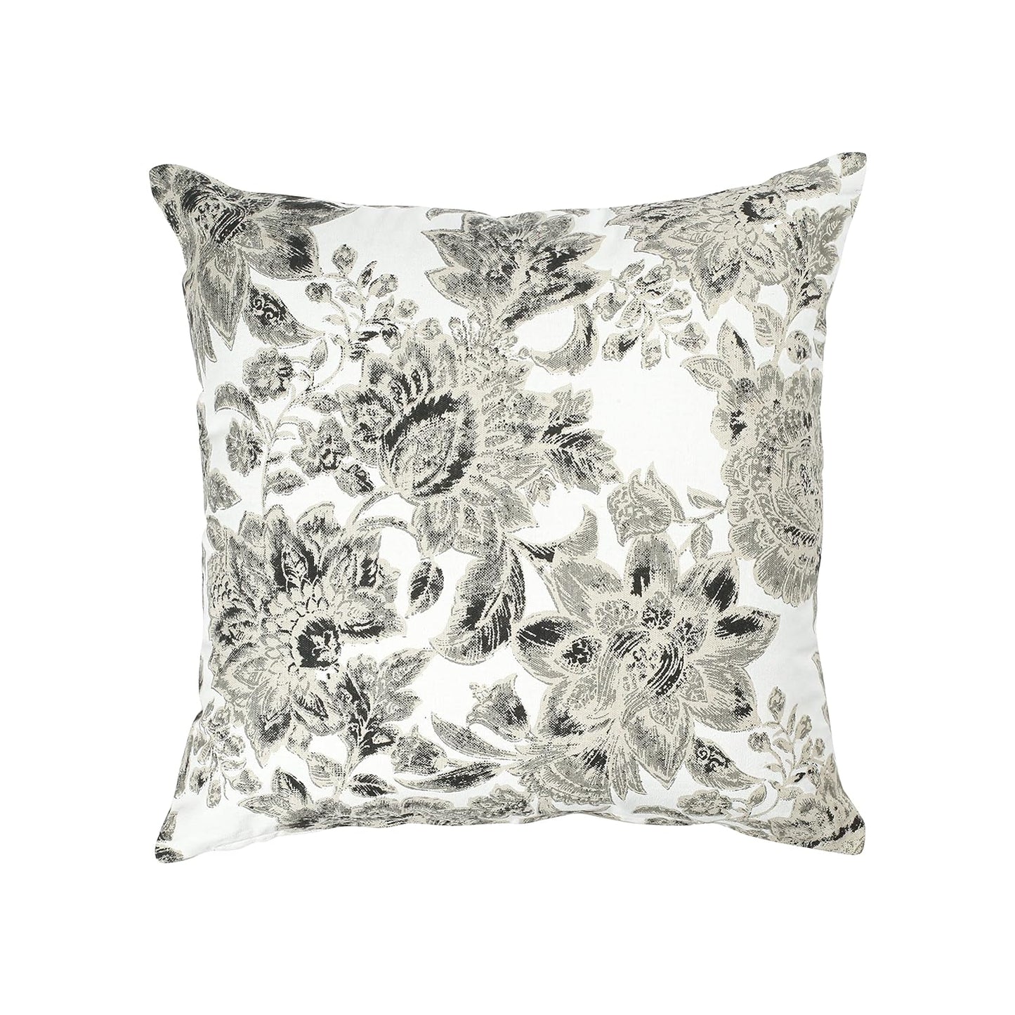 Cotton Cushion Covers Grey Flower Set of 5 | 18x18" Soft & Washable
