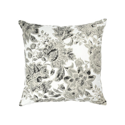 Cotton Cushion Covers Grey Flower Set of 5 | 18x18" Soft & Washable
