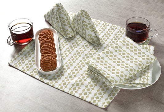 Handmade Cotton Dinner Napkins Set of 6 | 14x14" Sage Floral Reusable