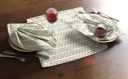 Handmade Cotton Dinner Napkins Set of 6 | 14x14" Sage Floral Reusable