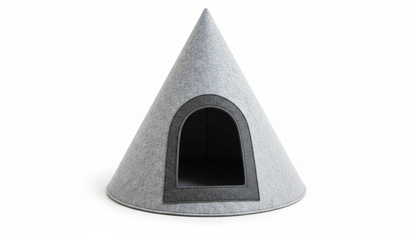 NWF Felt Cat Cave Bed with Cushion, Foldable Cat House Tent, Indoor Cat Bed Cave for Cats & Kittens, Cozy Pet Cave Bed for Small Dogs (Without Cushion)