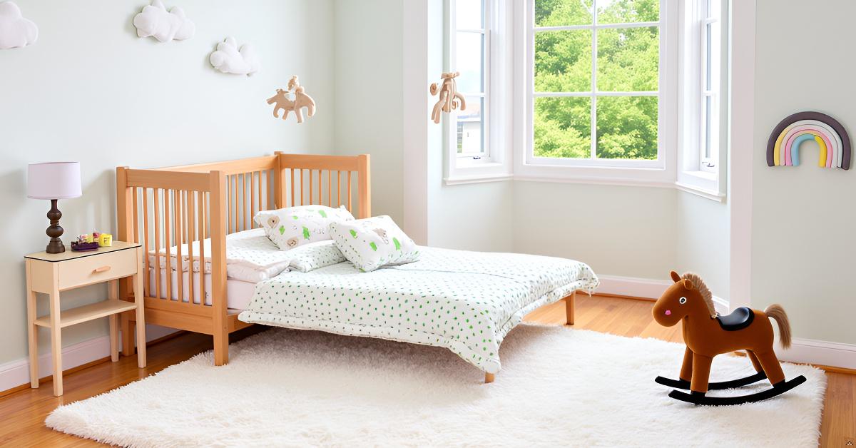 Baby Bedding Set Brown Teddy Green Tree | 100% Cotton Mattress & Bolsters