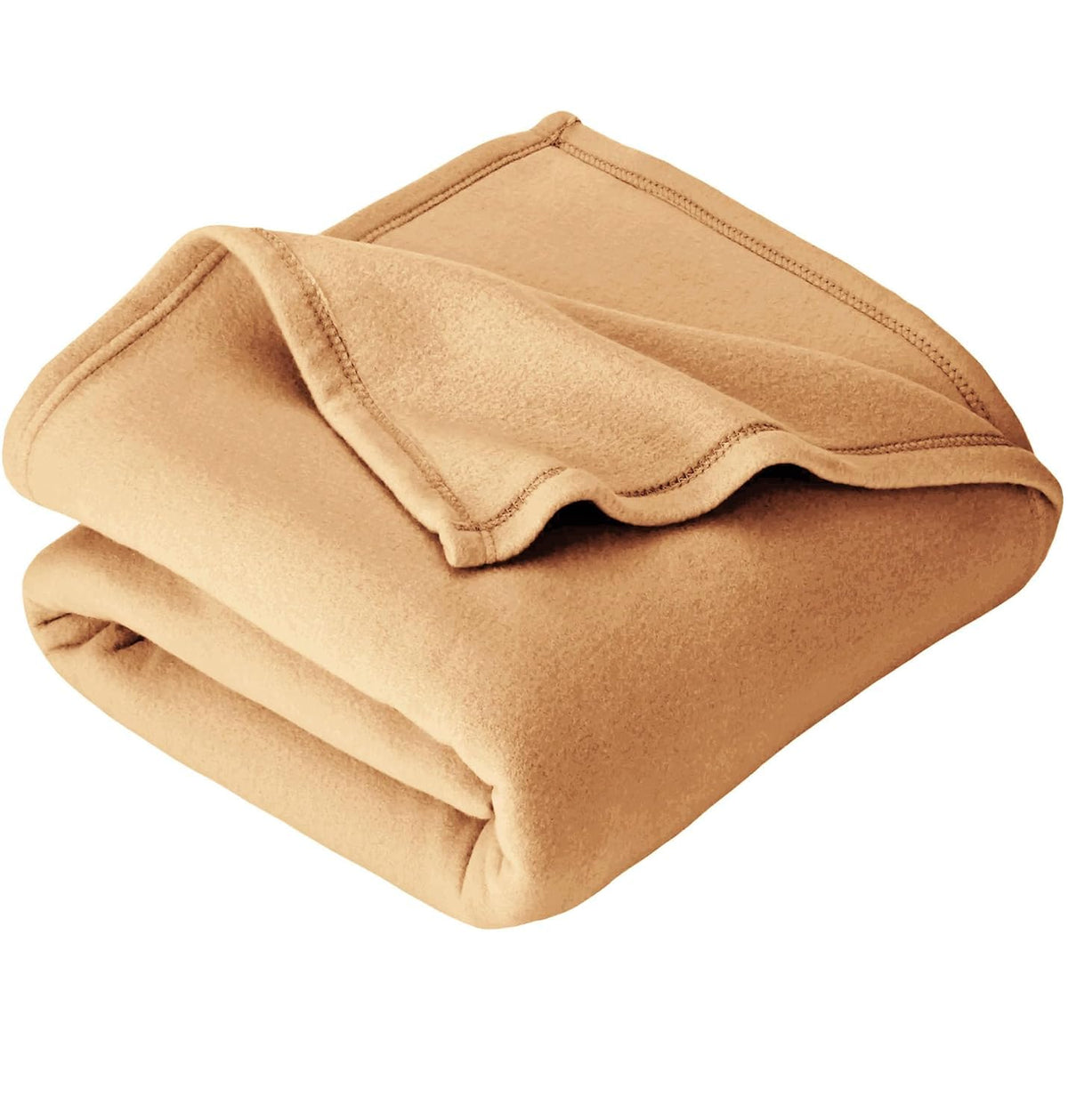 NWF All Season Solid/Plain Lightweight Polar Fleece Single Bed Blanket | Set of 1 | 90 x 60 inches, Camal