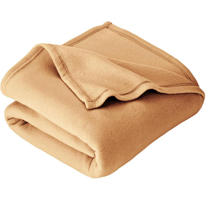 NWF All Season Solid/Plain Lightweight Polar Fleece Single Bed Blanket | Set of 1 | 90 x 60 inches, Camal