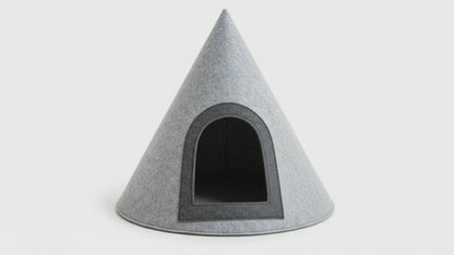 NWF Felt Cat Cave Bed with Cushion, Foldable Cat House Tent, Indoor Cat Bed Cave for Cats & Kittens, Cozy Pet Cave Bed for Small Dogs (Without Cushion)